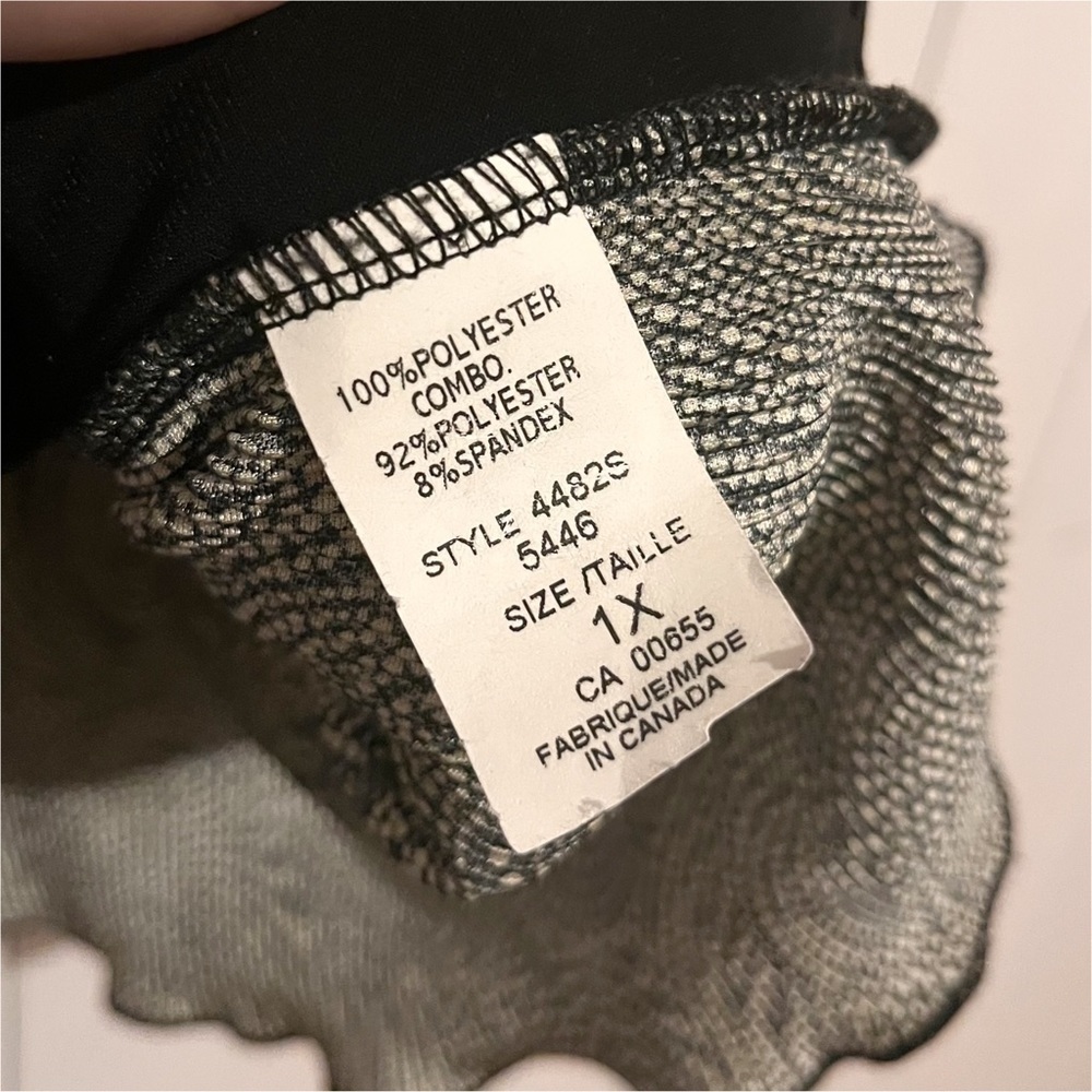 Penningtons Black and Tan Top with Built in Cami front. Has stretch. Size 1X. - Picture 8 of 8